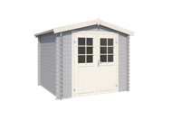 Blokhut Ingo 230x230 Platinum Grey-Wit - Outdoor life Blokhut Ingo 230x230 Platinum Grey-Wit - Outdoor life