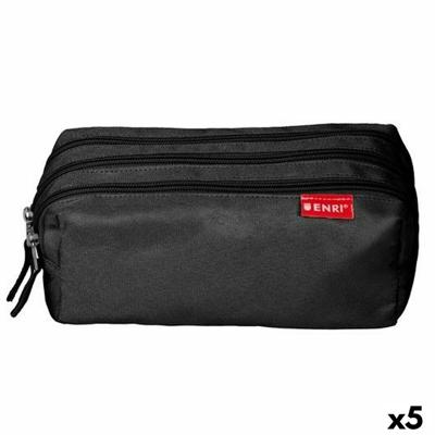 Schoolpennenzak ENRI Zwart 21 x 7 x 11 cm (5 Stuks)