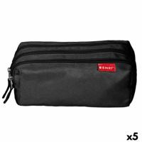 Schoolpennenzak ENRI Zwart 21 x 7 x 11 cm (5 Stuks)