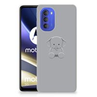 Motorola Moto G51 5G Telefoonhoesje met Naam Grijs Baby Olifant