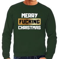 Foute Kersttrui merry fucking christmas groen voor heren - thumbnail