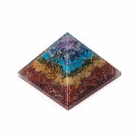 Orgonite Piramide 7 Chakra - Koperen Spiraal - (70 mm)