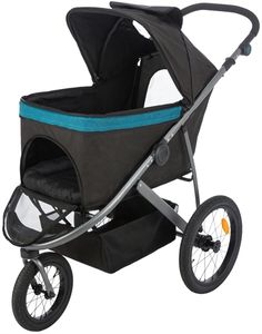 Trixie hondenbuggy zwart / petrol tot 20 kg 60x120x112 cm