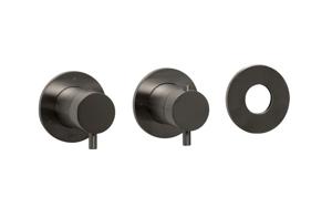 Douchekraan Blue Label Brondby | Inbouw | Thermostaatkraan | Excl.Aansluitbocht | Incl.Inbouwdeel | 3-weg | Rond | Gunmetal PVD PVD