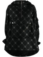 LIU JO veste zippée à logo en jacquard - Noir - thumbnail