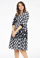 Yoek Jurk met stroken | Zwart | Maat 58/60