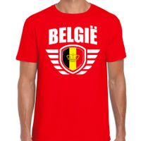Belgie landen / voetbal t-shirt rood heren - EK / WK voetbal - thumbnail
