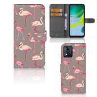 Motorola Moto E13 4G | Telefoonhoesje | Met pasjeshouder | Flamingo
