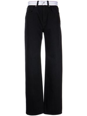 Alexander Wang jean à taille à logo - Noir