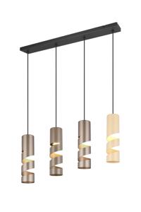 Trio 4-lichts koker hanglampStream bruine tinten - 364000417