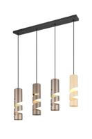 Trio 4-lichts koker hanglampStream bruine tinten - 364000417
