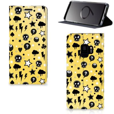 Mobiel BookCase Samsung Galaxy S9 Punk Geel Mobiel BookCase Samsung Galaxy S9 Punk Geel