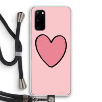 Hartje: Samsung Galaxy S20 Transparant Hoesje met koord