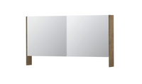 INK SPK3 spiegelkast met 2 dubbel gespiegelde deuren, open planchet, stopcontact en schakelaar 140 x 14 x 74 cm, naturel eiken