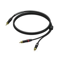 Procab PRA711/3 verloopkabel Mini-jack naar 2x RCA met krimpkous 3m