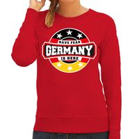 Have fear Germany is here / Duitsland supporter sweater rood voor dames