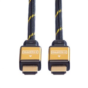 ROLINE 11.04.5500 HDMI kabel 1,5 m HDMI Type A (Standaard) Zwart, Goud