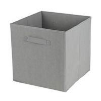 Opbergmand/kastmand Square Box - karton/kunststof - 29 liter - grijs - 31 x 31 x 31 cm