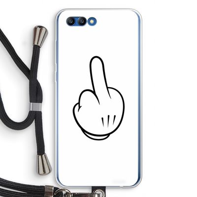 Middle finger white: Honor 10 Transparant Hoesje met koord