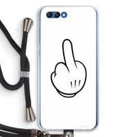 Middle finger white: Honor 10 Transparant Hoesje met koord