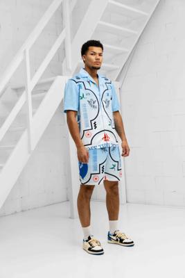 Off The Pitch Global Satin Zomerset Heren Blauw - Maat XS - Kleur: Lichtblauw | Soccerfanshop