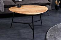 Massief houten salontafel BEAUTY BY NATURE 70cm acacia niertafel driehoekig metaal zwart - 43741