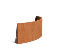 Keerwand cortenstaal buitenbocht 150x150x60cm.