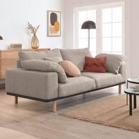 Kave Home 3-zits Bank 'Noa' met kussens, kleur Beige / Naturel