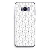 Zwart-witte kubussen: Samsung Galaxy S8 Plus Transparant Hoesje