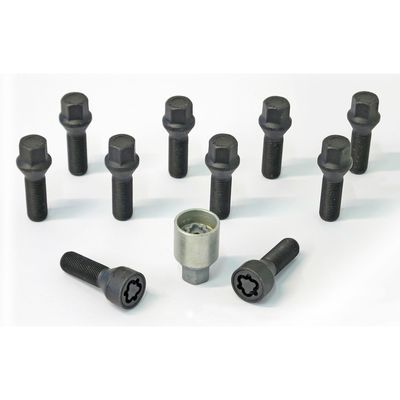 H&R Wielboutenset konisch M14x1.50 - Lengte 35mm - Zwart - 10 stuks - incl. wielsloten HRB1453501SET