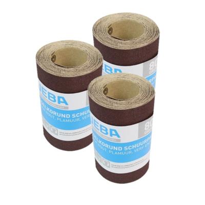 Schuurpapier - P80 - grof - 3x rol - 110 mm x 4,5 meter