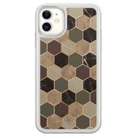 iPhone 11 hybride hoesje - Kubus groen bruin