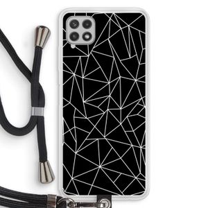 Geometrische lijnen wit: Samsung Galaxy A22 4G Transparant Hoesje met koord