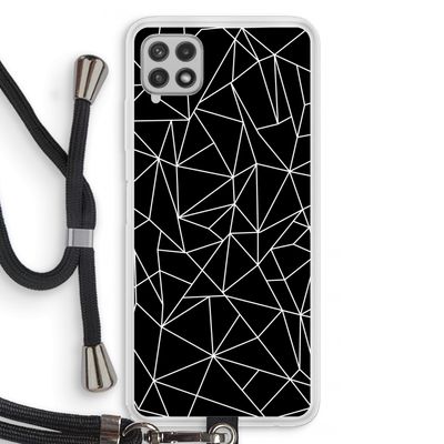 Geometrische lijnen wit: Samsung Galaxy A22 4G Transparant Hoesje met koord