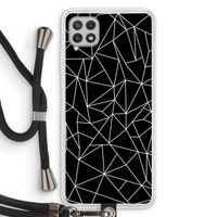 Geometrische lijnen wit: Samsung Galaxy A22 4G Transparant Hoesje met koord