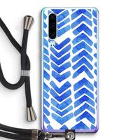 Blauwe pijlen: Huawei P30 Transparant Hoesje met koord Blauwe pijlen: Huawei P30 Transparant Hoesje met koord