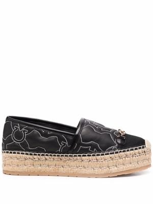 Ferragamo espadrilles Kamini à logo brodé - Noir
