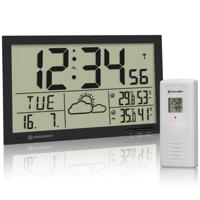 BRESSER MyTime Jumbo LCD weer-wandklok (zwart)