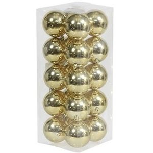 20x Kunststof kerstballen glanzend goud 8 cm kerstboom versiering/decoratie   -