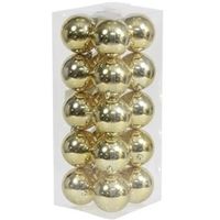 20x Kunststof kerstballen glanzend goud 8 cm kerstboom versiering/decoratie   - - thumbnail