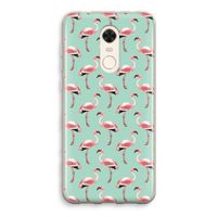 Flamingoprint groen: Xiaomi Redmi 5 Transparant Hoesje