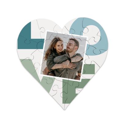 Hart puzzel met foto Hart puzzel met foto