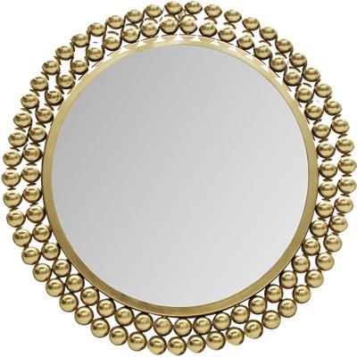 Spiegel - Wandspiegel - Trion Alia - Decoratieve Spiegel - 46cm - Rond - Goud - Metaal