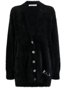 Philosophy Di Lorenzo Serafini cardigan en fausse fourrure à logo brodé - Noir