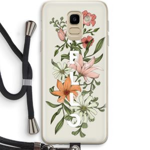 Hello bloemen: Samsung Galaxy J6 (2018) Transparant Hoesje met koord
