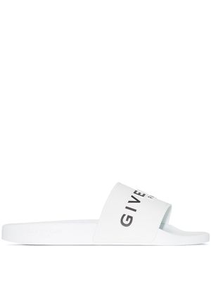 Givenchy claquettes à logo imprimé - Blanc