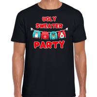 Foute Kersttrui t-shirt - zwart - voor heren - Ugly sweater party - Kerstkleding