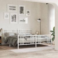 Bedframe met hoofd- en voeteneinde metaal wit 180x200 cm