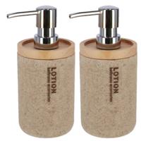 Gerimport Zeeppompje - 2x - bruin - lotion - 17 cm - navulbaar - toilet/badkamer