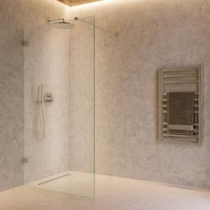 Inloopdouche SaniClear Modern | 120x200 cm | Profieloos | Helder glas | Chroom beslag